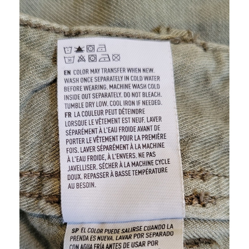 American Eagle Womens 6 Linen Blend Utility Pants Sage Green Relaxed Straight - Picture 9 of 11